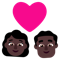 Couple with Heart- Woman- Man- Dark Skin Tone emoji on Microsoft